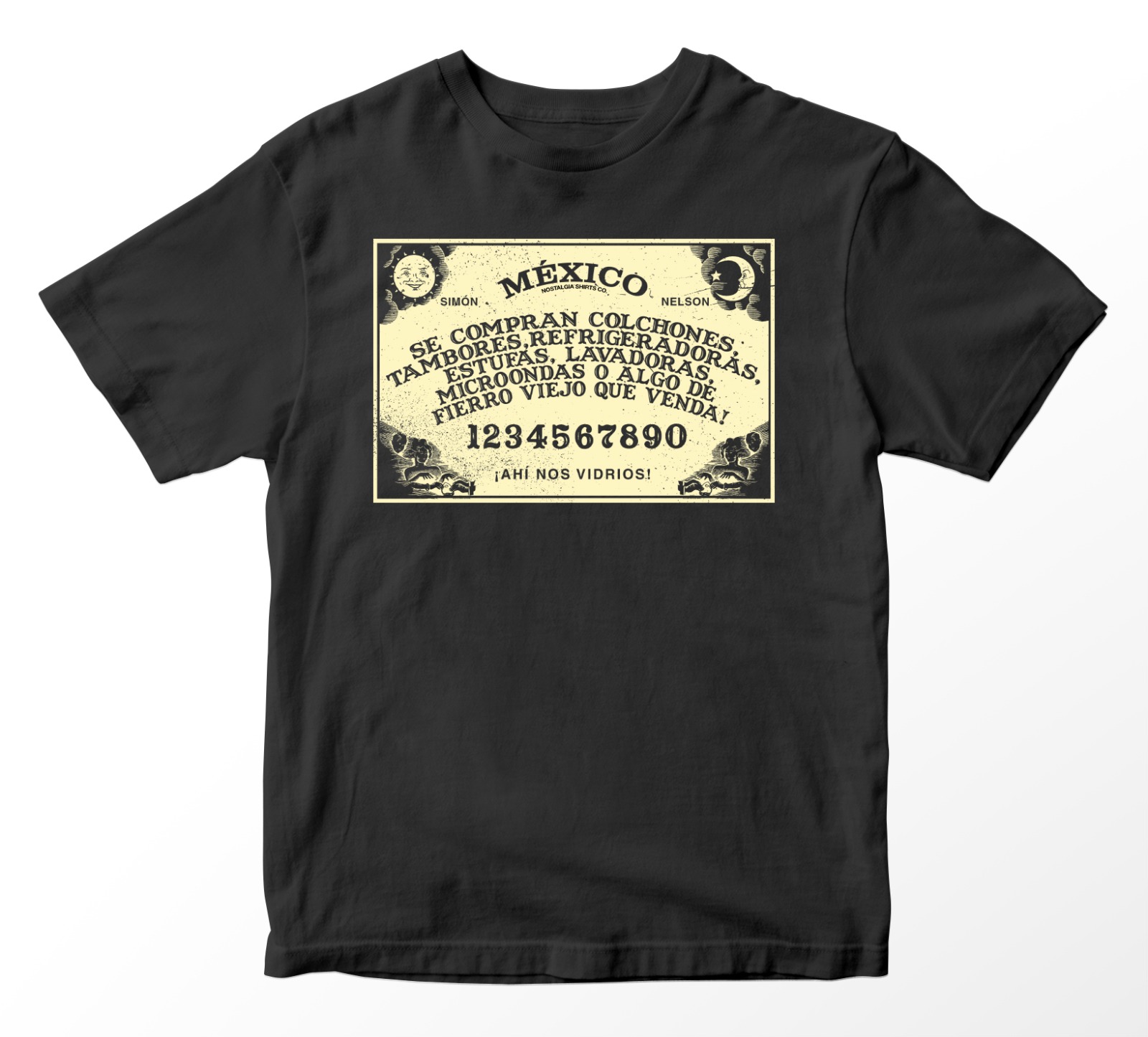 Playera Ouija: Se compran colchones, tambores, refrigeradoras…